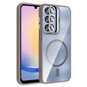 Samsung Galaxy A25 Uyumlu Kılıf Standlı ve Kamera Lens Hediyeli M-Safe Şarj Özellikli Zore Etro Kapak