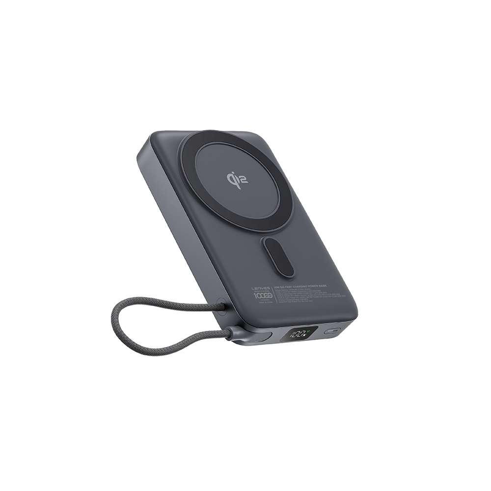 [RNZ-TA121223] Lenyes PW1009D PD 35W Qi2 Teknolojili Type-C Kablolu Standlı Wireless Powerbank 15W 10000mAh