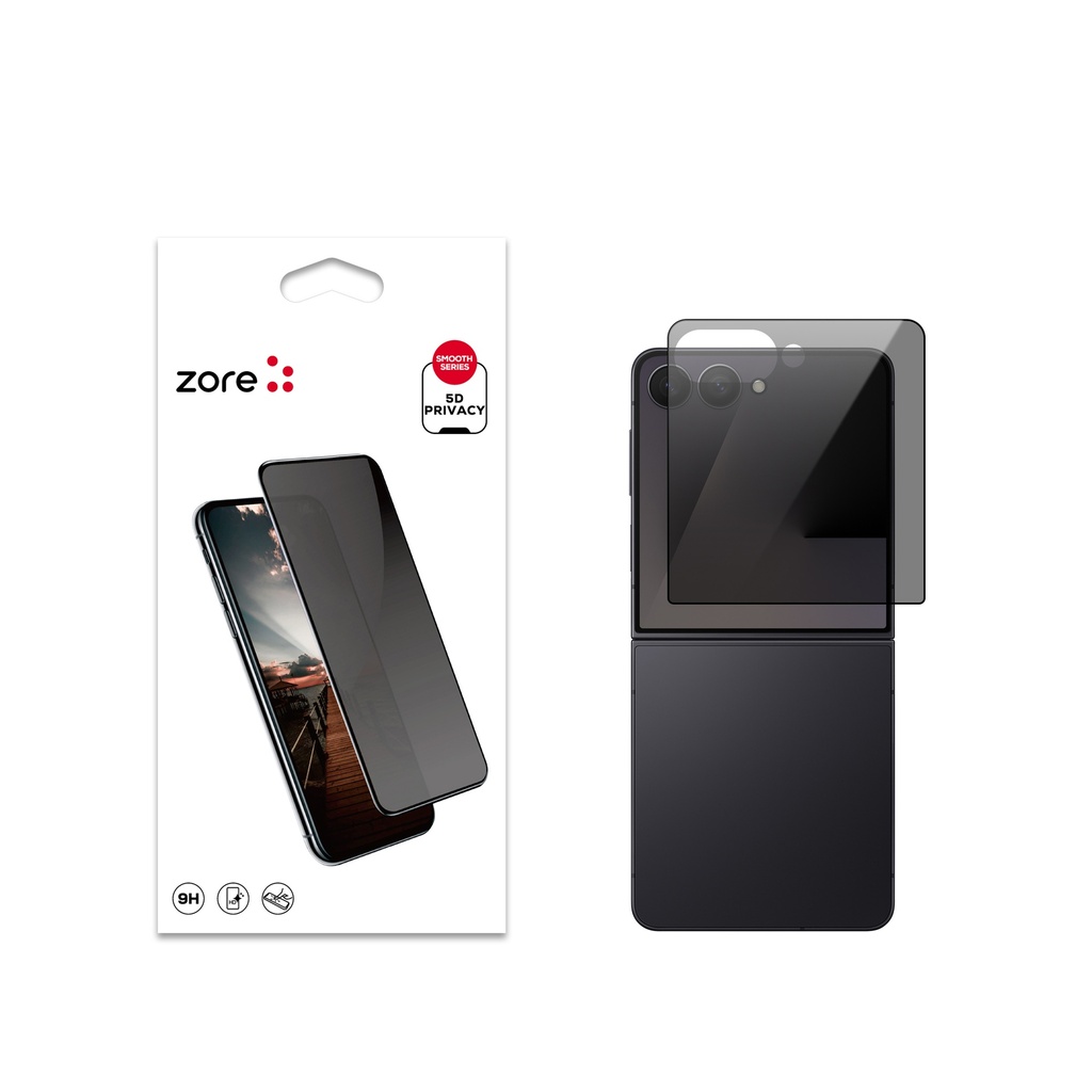 [RNZ-TA122573] Samsung Galaxy Z Flip 7 Uyumlu Zore New 5D Privacy Temperli Ekran Koruyucu