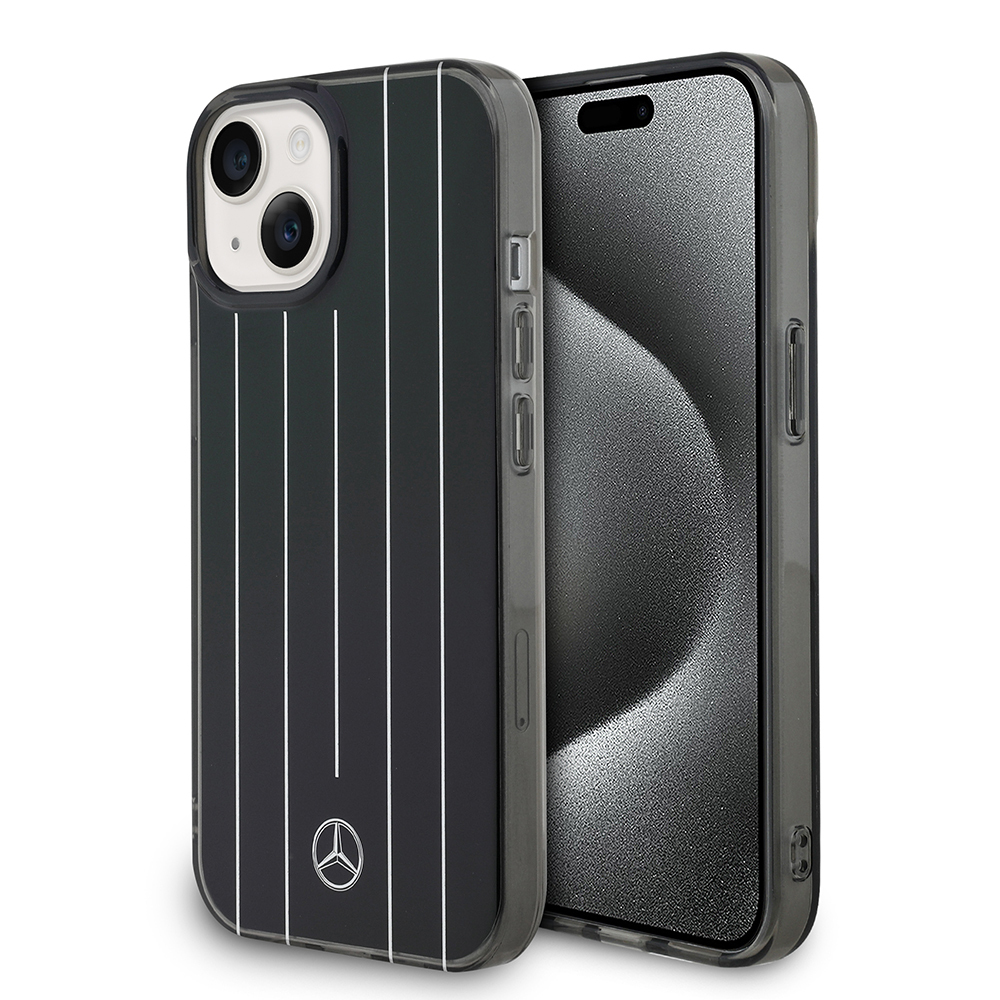 Apple iPhone 14 Uyumlu Kılıf Mercedes Benz Orjinal Lisanslı New Urban 3 Sert PC Paralel Çizgi Desenli Kapak