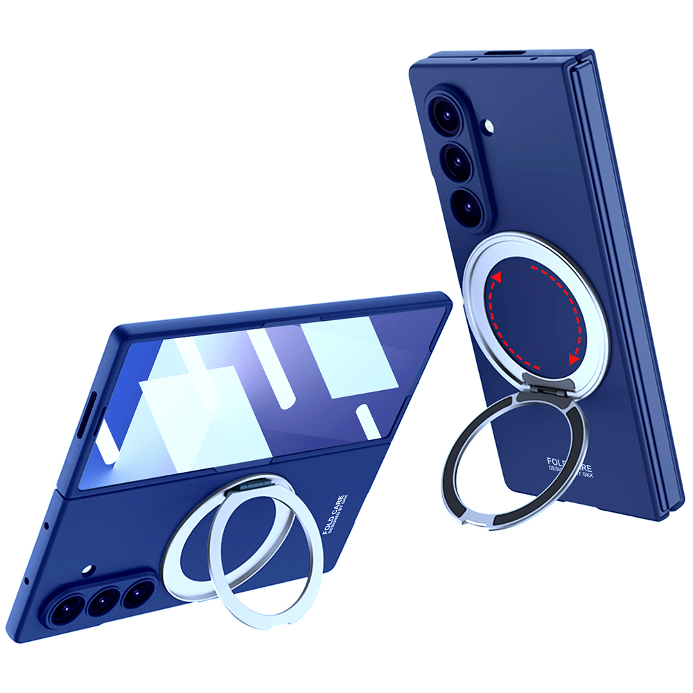 Samsung Galaxy Z Fold 7 Uyumlu Kılıf M-safe Şarj Özellikli Zore Kıpta Yüzüklü Kamera Korumalı Kapak
