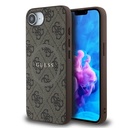 Apple iPhone 16E Uyumlu Kılıf Guess Orjinal Lisanslı M-safe Şarj Özellikli PU Halkalı 4G Desenli Yazı Logolu Kapak