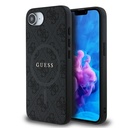 Apple iPhone 16E Uyumlu Kılıf Guess Orjinal Lisanslı M-safe Şarj Özellikli PU Halkalı 4G Desenli Yazı Logolu Kapak