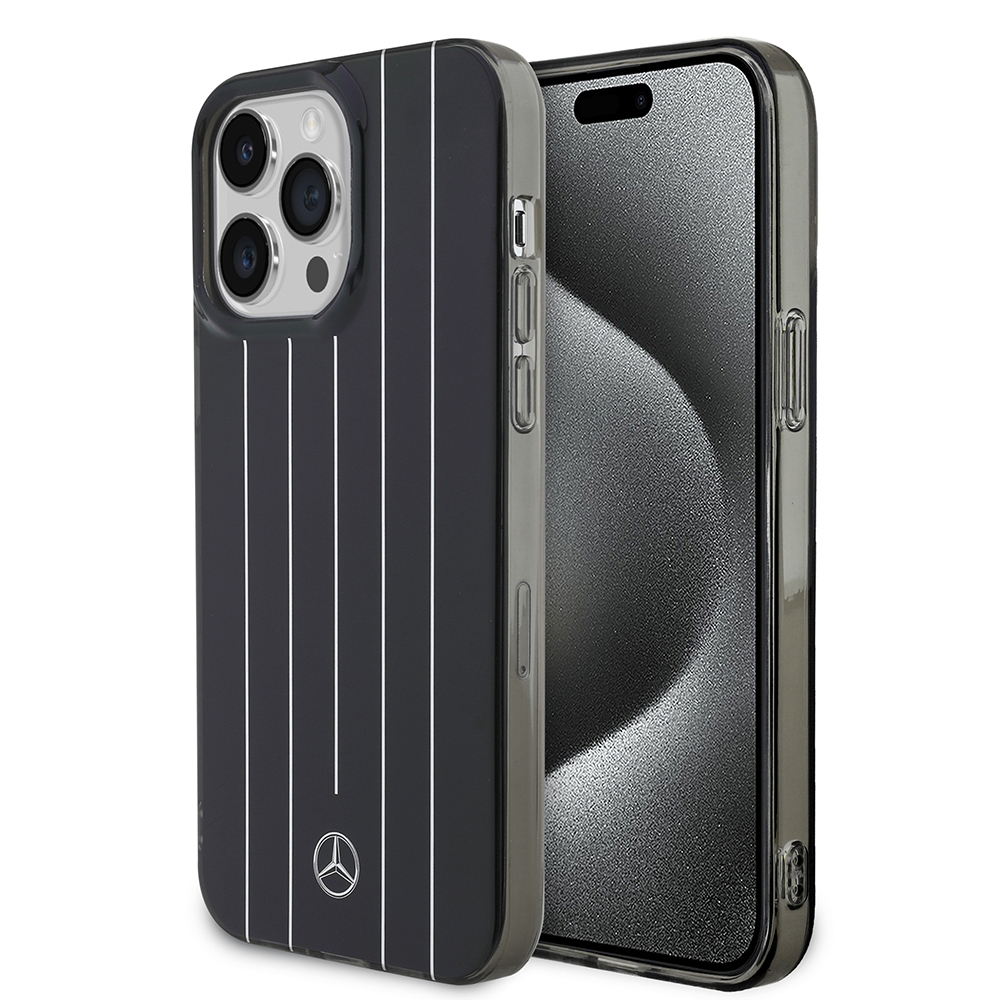 Apple iPhone 14 Pro Max Uyumlu Kılıf Mercedes Benz Orjinal Lisanslı New Urban 3 Sert PC Paralel Çizgi Desenli Kapak