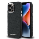Apple iPhone 14 Pro Max Uyumlu Kılıf Karl Lagerfeld Orjinal Lisanslı PU Deri Damgalı Metal Yazı Logolu Kapak