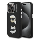 Apple iPhone 15 Pro Max Uyumlu Kılıf Karl Lagerfeld Orjinal Lisanslı K&C Heads Pin Kapak