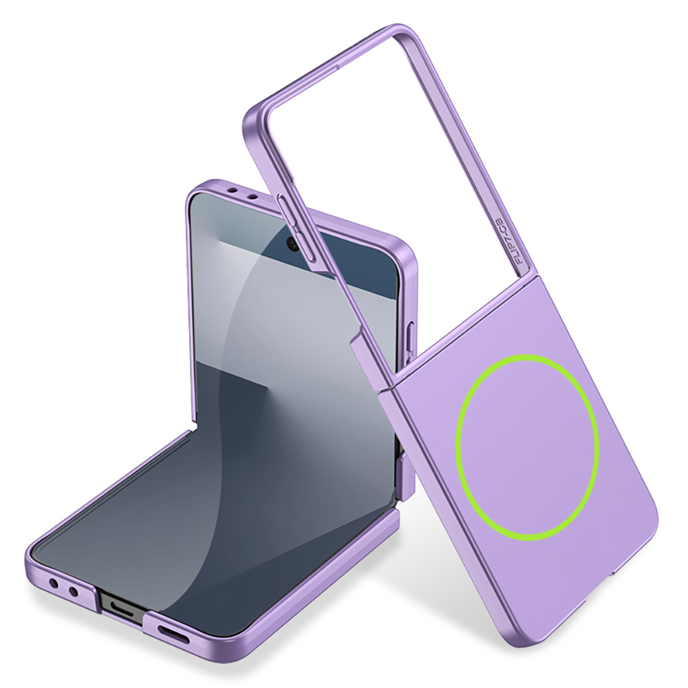 Samsung Galaxy Z Flip 7 Uyumlu Kılıf Wireless Şarj Özellikli Zore Kıpta M-safe Kapak