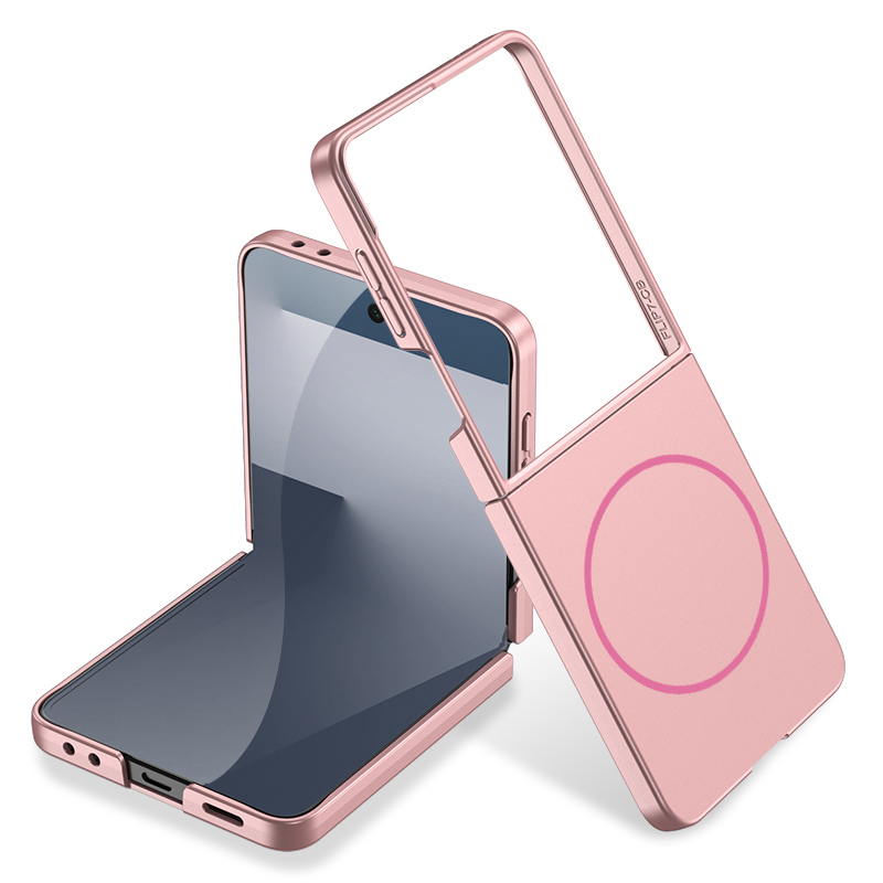 Samsung Galaxy Z Flip 7 Uyumlu Kılıf Wireless Şarj Özellikli Zore Kıpta M-safe Kapak