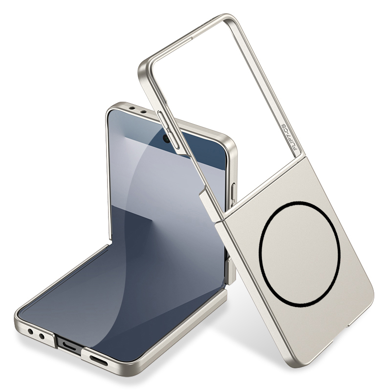 Samsung Galaxy Z Flip 7 Uyumlu Kılıf Wireless Şarj Özellikli Zore Kıpta M-safe Kapak
