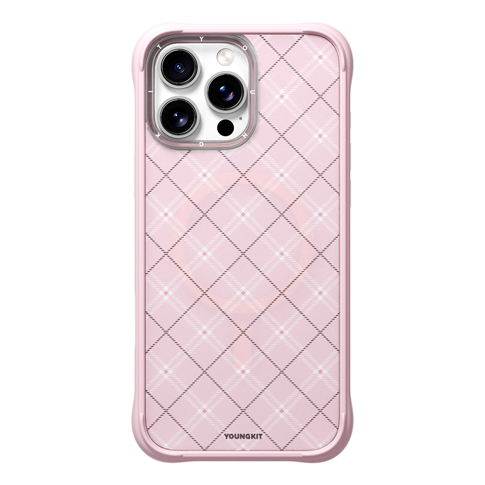 Apple iPhone 16 Pro Uyumlu Kılıf M-safe Şarj Özellikli Youngkit Argyle Serisi Kapak