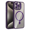 Apple iPhone 15 Pro Max Uyumlu Kılıf Standlı ve Kamera Lens Hediyeli M-Safe Şarj Özellikli Zore Etro Kapak