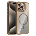 Apple iPhone 15 Pro Max Uyumlu Kılıf Standlı ve Kamera Lens Hediyeli M-Safe Şarj Özellikli Zore Etro Kapak