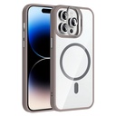 Apple iPhone 14 Pro Max Uyumlu Kılıf Standlı ve Kamera Lens Hediyeli M-Safe Şarj Özellikli Zore Etro Kapak