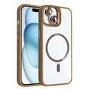Apple iPhone 15 Uyumlu Kılıf Standlı ve Kamera Lens Hediyeli M-Safe Şarj Özellikli Zore Etro Kapak