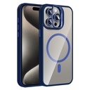 Apple iPhone 15 Pro Uyumlu Kılıf Standlı ve Kamera Lens Hediyeli M-Safe Şarj Özellikli Zore Etro Kapak