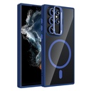 Samsung Galaxy S23 Ultra Uyumlu Kılıf Standlı ve Kamera Lens Hediyeli M-Safe Şarj Özellikli Zore Etro Kapak