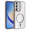 Samsung Galaxy A55 Uyumlu Kılıf Standlı ve Kamera Lens Hediyeli M-Safe Şarj Özellikli Zore Etro Kapak