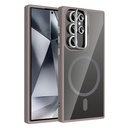 Samsung Galaxy S24 Ultra Uyumlu Kılıf Standlı ve Kamera Lens Hediyeli M-Safe Şarj Özellikli Zore Etro Kapak