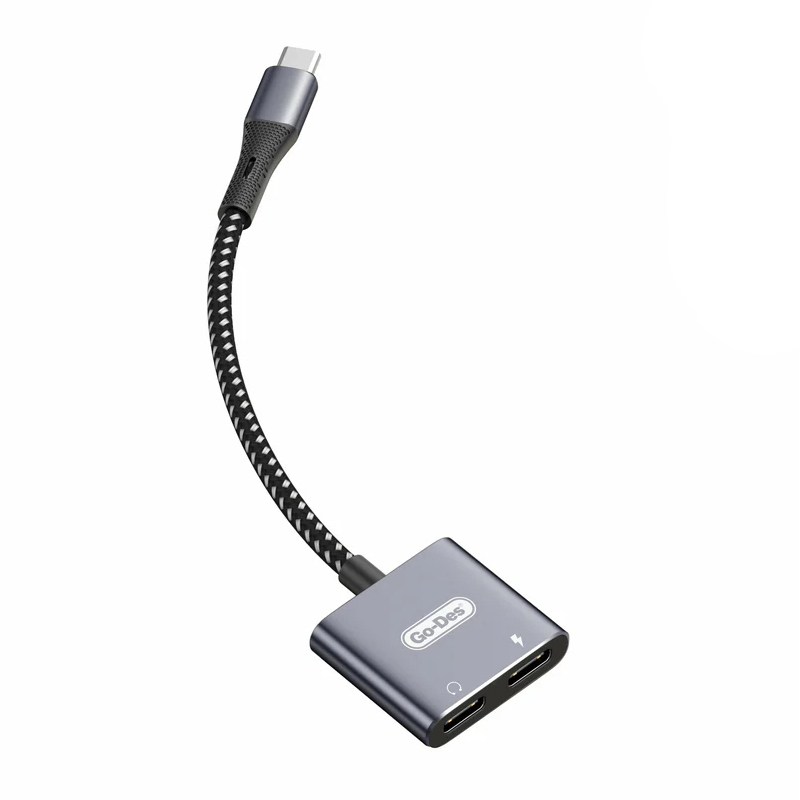 [RNZ-TA121969] Go Des GD-UC161 2in1 Type-C To 3.5mm Hi-Fi Aux Çevirici Ses Adaptörü