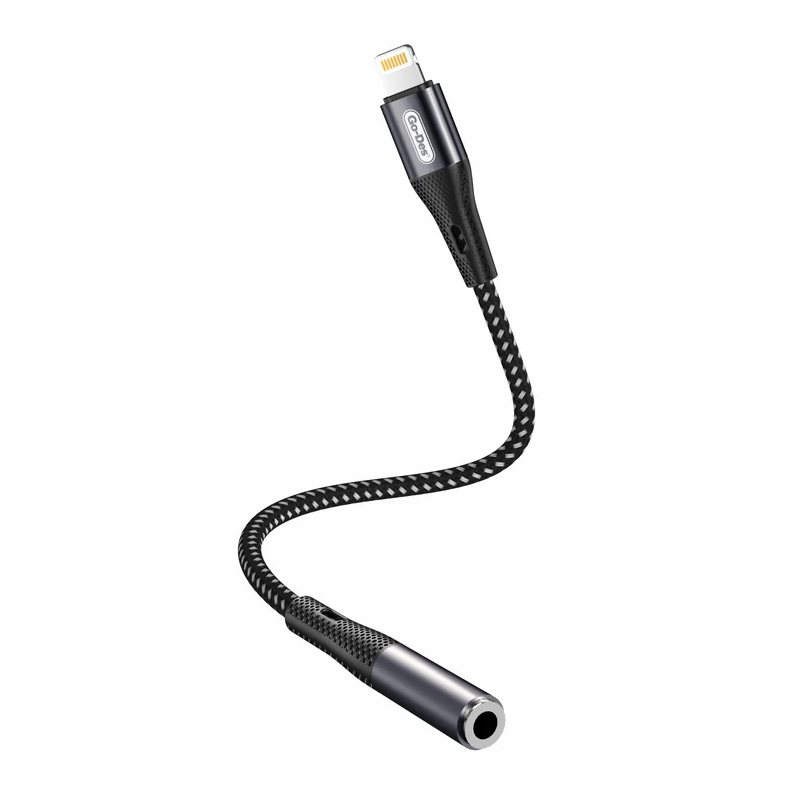 [RNZ-TA121971] Go Des GD-UC166 Lightning to 3.5mm Aux Çevirici Örgülü Ses Adaptörü