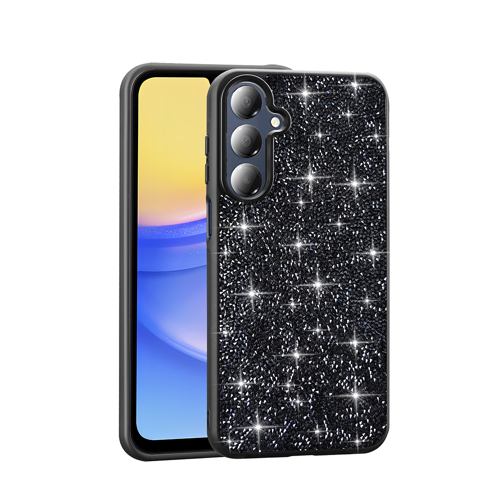 [RNZ-TA119938] Samsung Galaxy A16 Uyumlu Kılıf Parlak Taşlı Tasarım Zore Pırlanta Kapak (Siyah)