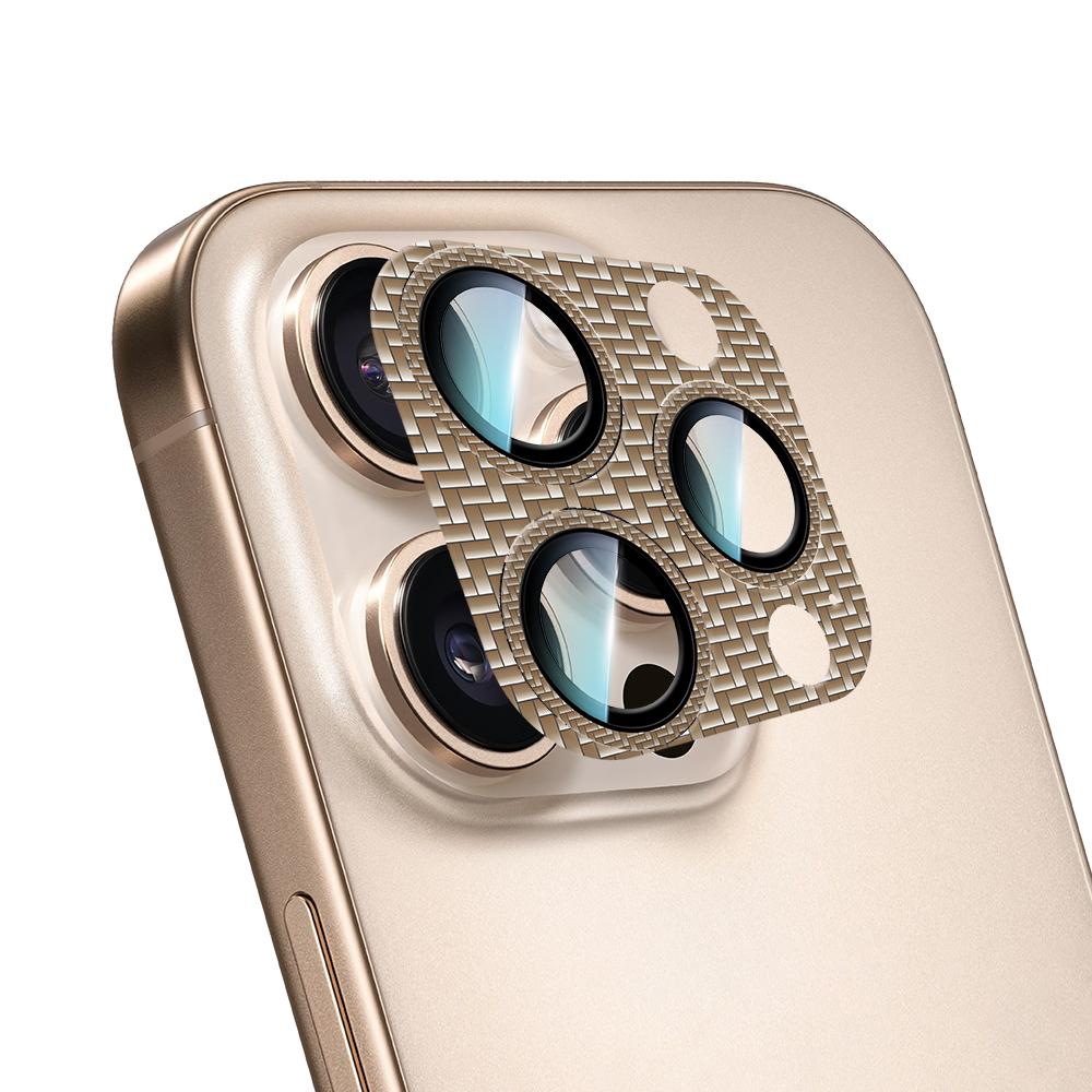 Apple iPhone 16 Pro Uyumlu CaseWorld Karbon Fiber Serisi Anti Reflective Ultra Clear Full Kamera Lens Koruyucu
