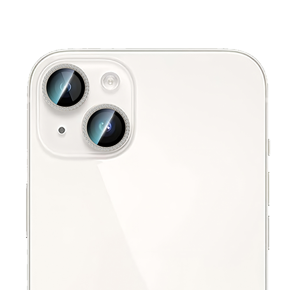 Apple iPhone 15 Uyumlu CaseWorld Alloy Sparkling Diamond Serisi Taşlı Lens Koruyucu