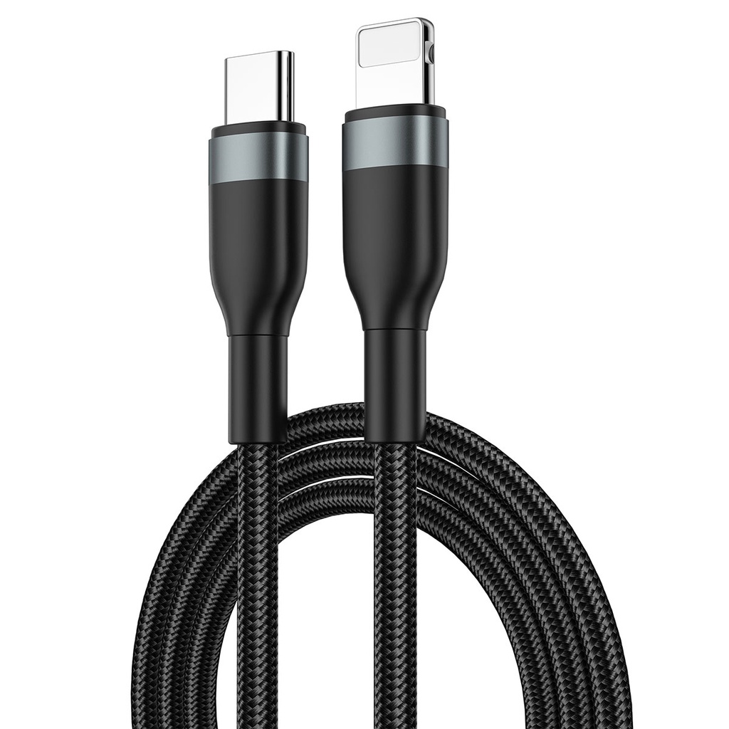 [RNZ-TA123017] Wiwu Wİ-C017 Concise Serisi Type-C to Lightning PD Data Kablo 30W 2 Metre (Siyah)
