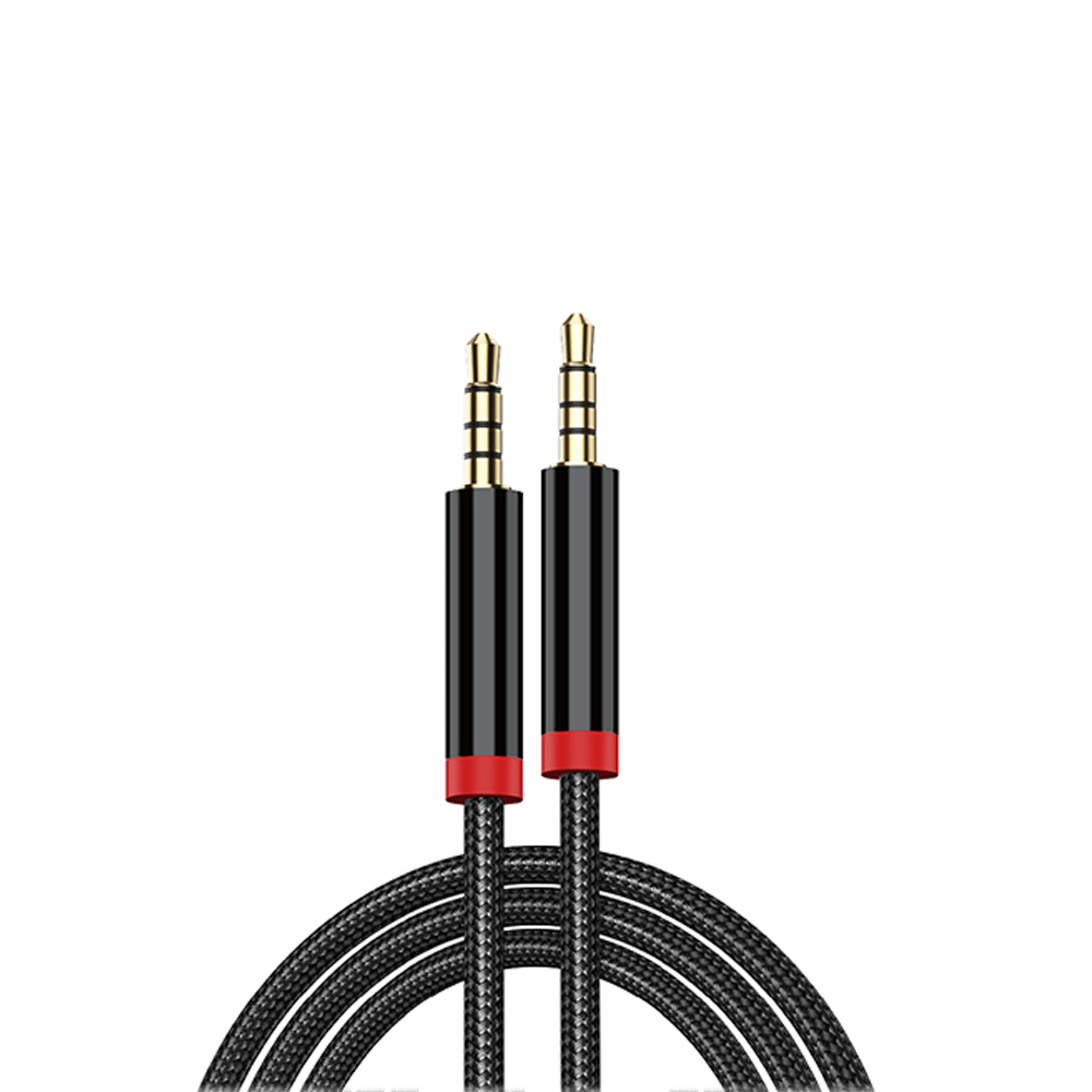 [RNZ-TA121550] Zore AU-708 Örgü Tasarımlı Aux Audio Kablo 3.5mm 3m (Siyah)