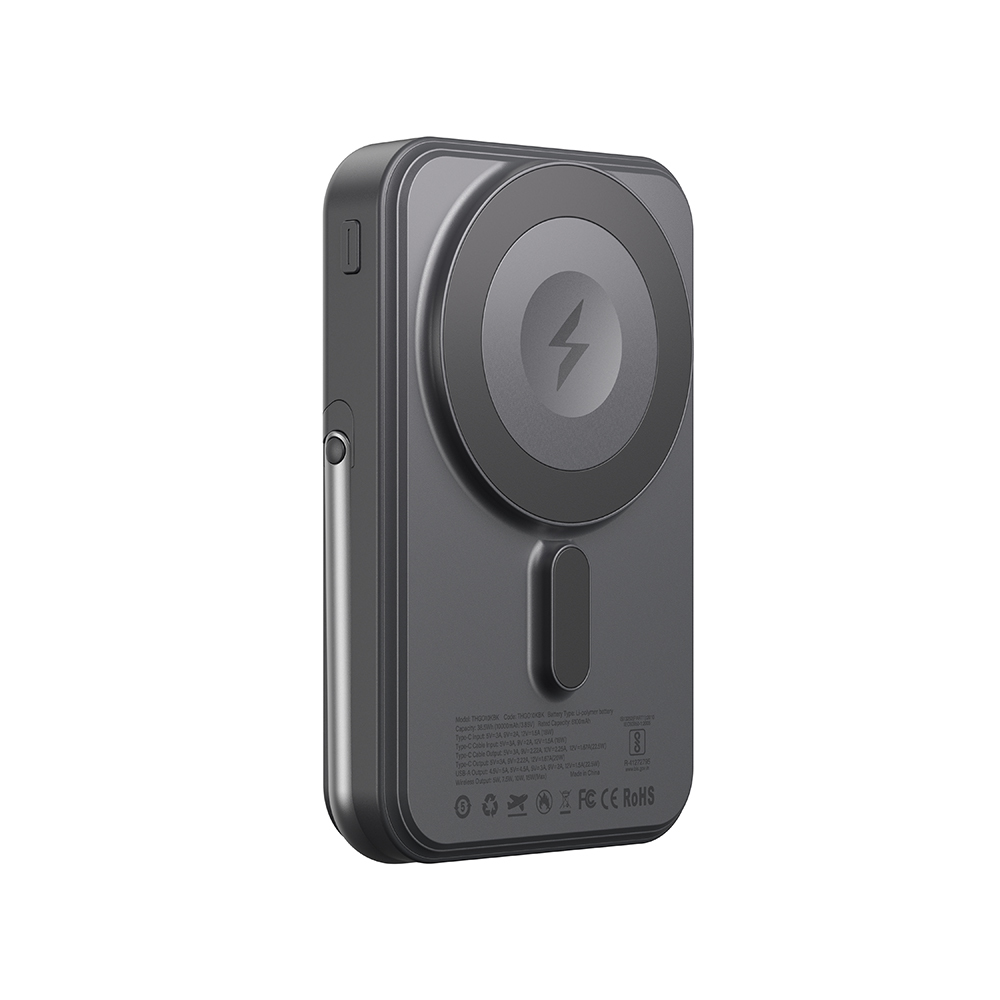 [RNZ-TA120285] Amazingthing Thunder Go Akıllı Saat Kablosuz Şarj Özellikli PD 22.5W Standlı Wireless Powerbank 15W 10000mAh (Siyah)