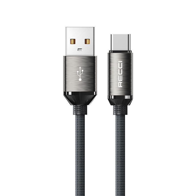[RNZ-TA122353] Recci RS35C USB-A to Type-C Örgü Tasarımlı Hızlı Şarj Özellikli Data ve Şarj Kablosu 1M