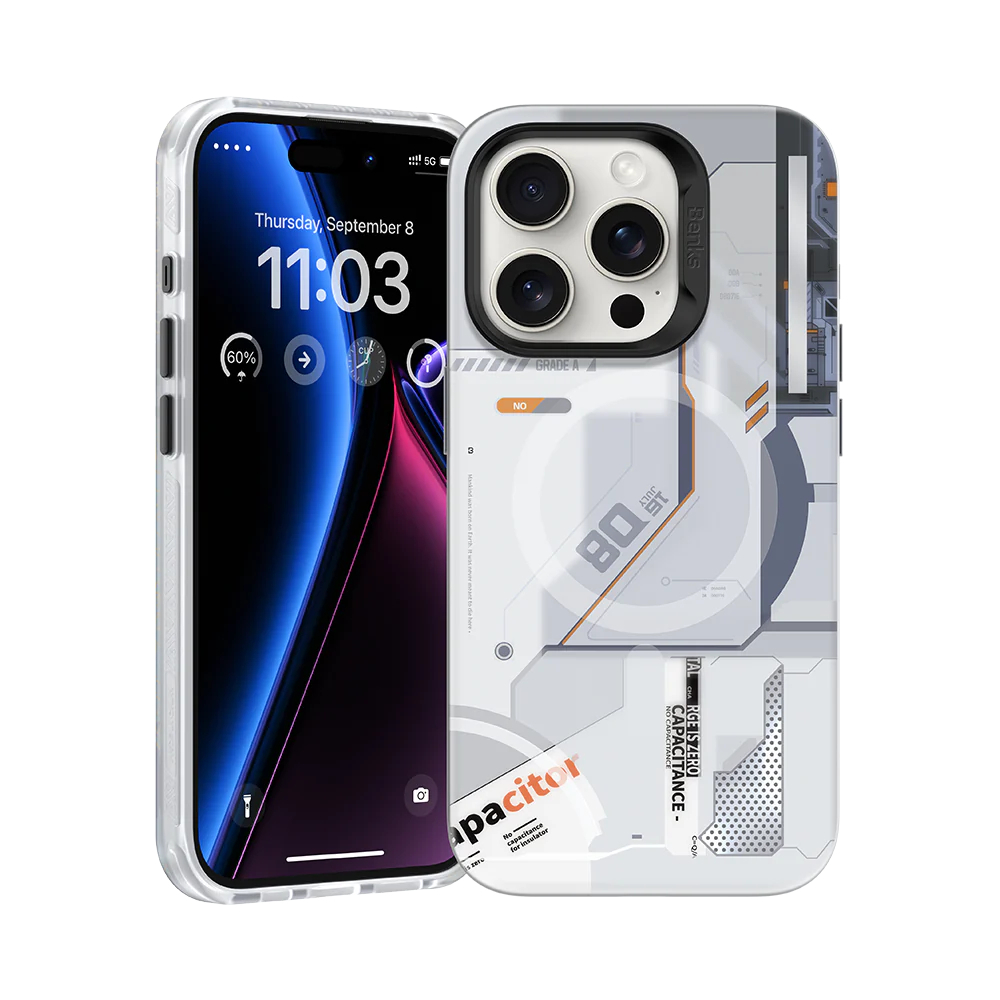[RNZ-TA122393] Apple iPhone 14 Pro Max Uyumlu Kılıf M-safe Şarj Özellikli Mekanik Tasarımlı Benks Perspective Serisi Kapak