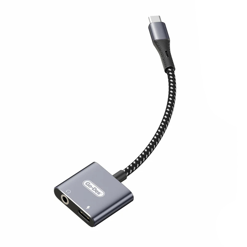 [RNZ-TA121968] Go Des GD-UC160 2in1 Type-C To 3.5mm Aux Çevirici Ses Adaptörü