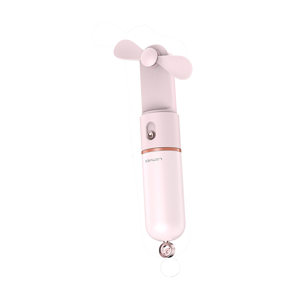 [RNZ-TA120674] Lenyes LHF12 Powerbank Özellikli 3 Kademeli Portatif Soğutucu El Fanı (Pembe)