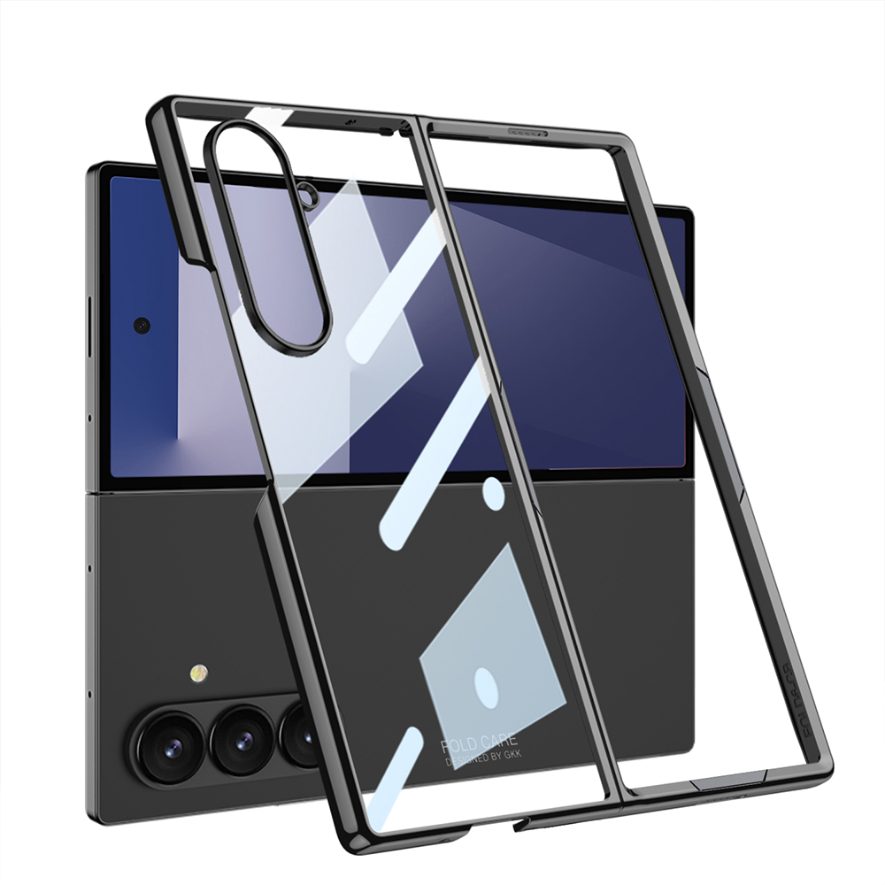 [RNZ-TA123346] Samsung Galaxy Z Fold 7 Uyumlu Kılıf Zore Full Camlı Kıpta Kapak (Siyah)