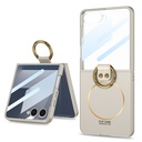 Samsung Galaxy Z Flip 7 Uyumlu Kılıf M-safe Şarj Özellikli Zore Kıpta Yüzüklü Flip Sert Kapak