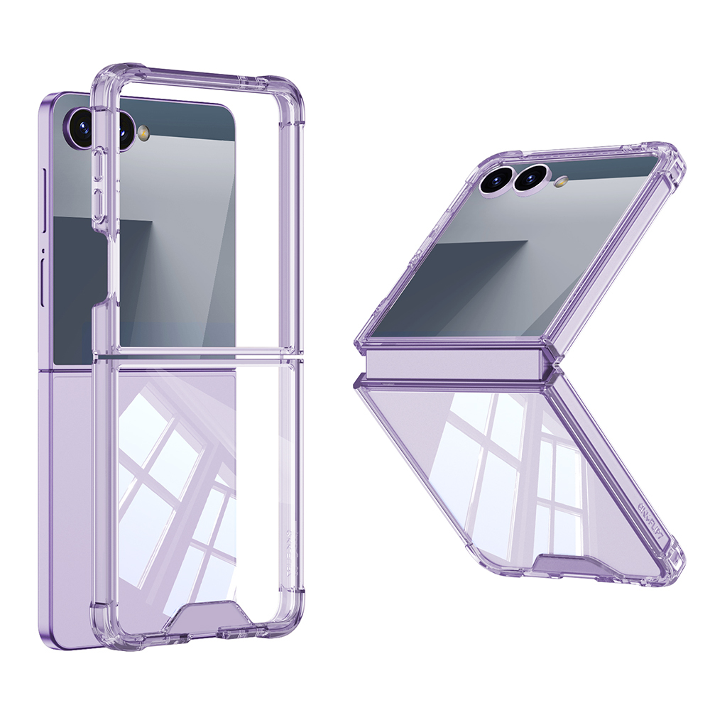 Samsung Galaxy Z Flip 7 Uyumlu Kılıf Zore Full Camlı Kıpta Kapak