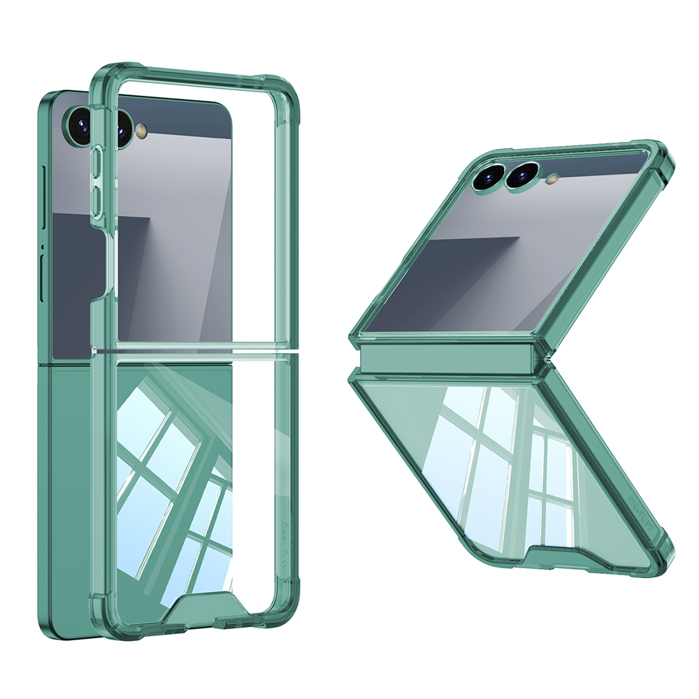 Samsung Galaxy Z Flip 7 Uyumlu Kılıf Zore Full Camlı Kıpta Kapak