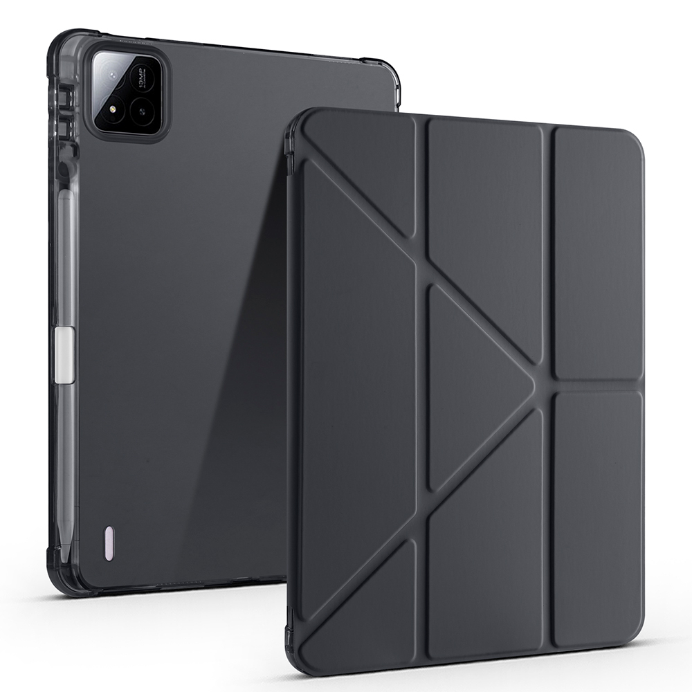 [RNZ-TA123157] Xiaomi Pad 7 Uyumlu Kılıf Zore Tri Folding Kalem Bölmeli Standlı Kılıf (Siyah)
