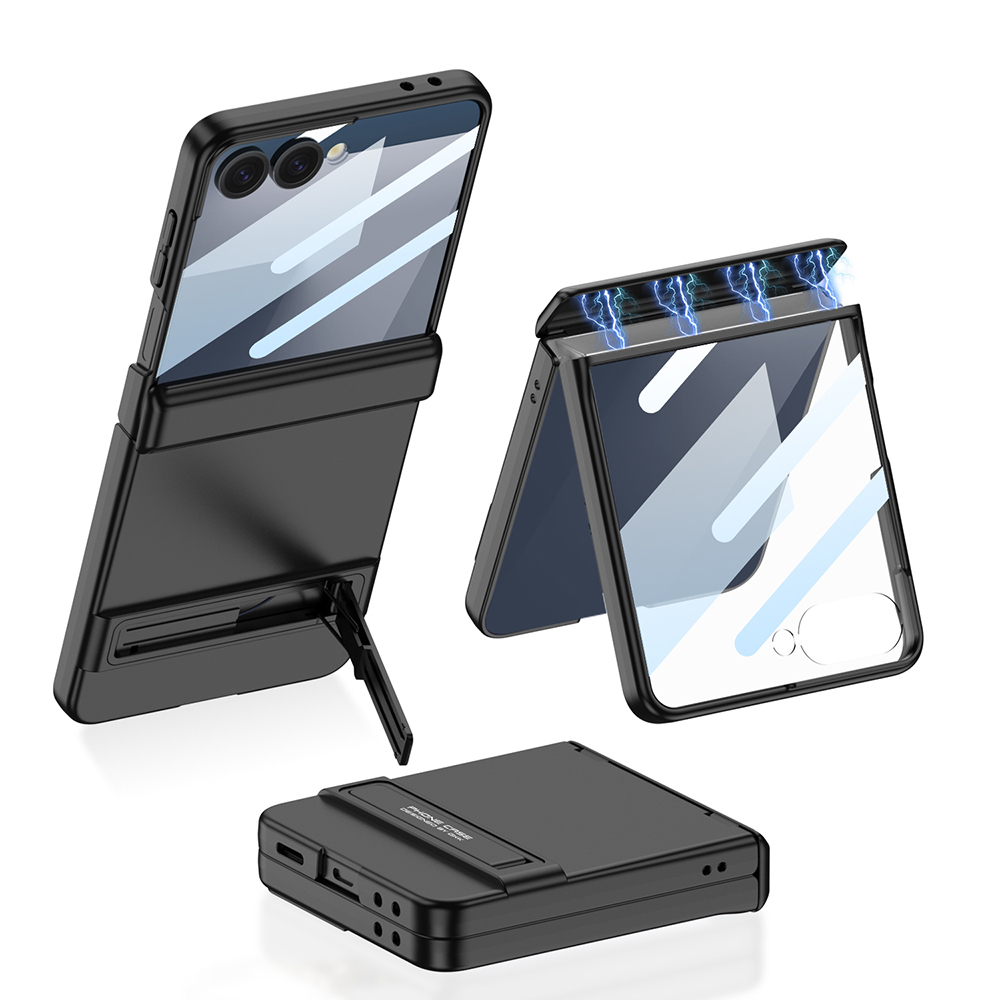 Samsung Galaxy Z Flip 7 Uyumlu Kılıf Zore Kıpta Standlı Kapak