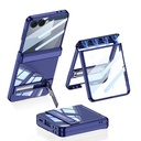 Samsung Galaxy Z Flip 7 Uyumlu Kılıf Kamera Korumalı Şeffaf Tasarımlı Zore Lego Standlı Kapak