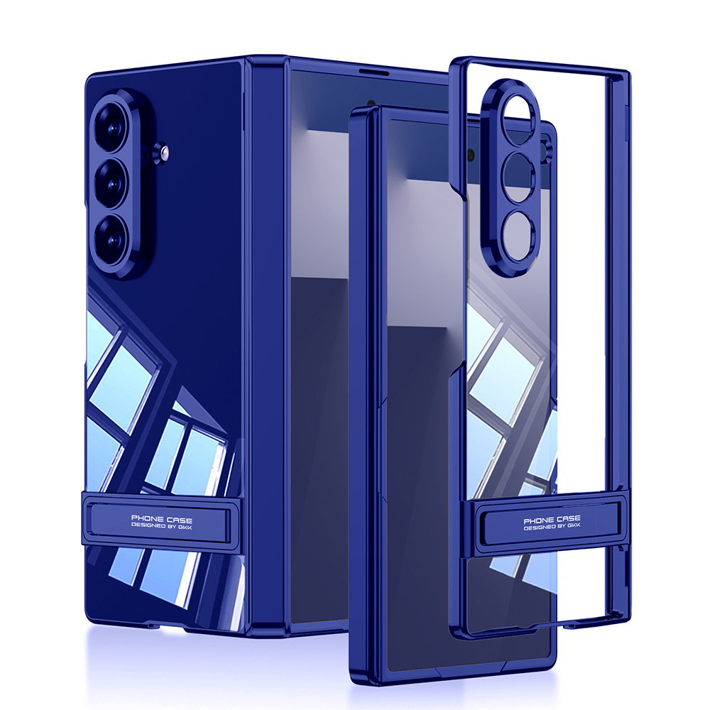 Samsung Galaxy Z Fold 7 Uyumlu Kılıf Kamera Korumalı Şeffaf Tasarımlı Zore Lego Standlı Kapak