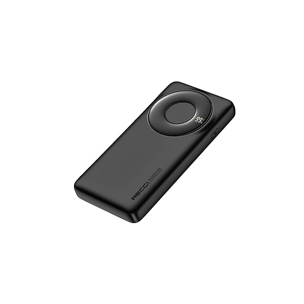 [RNZ-TA122235] Recci RPB-P58 PD Hızlı Şarj Özellikli Type-C Kablolu Powerbank 22.5W 10.000mAh (Siyah)