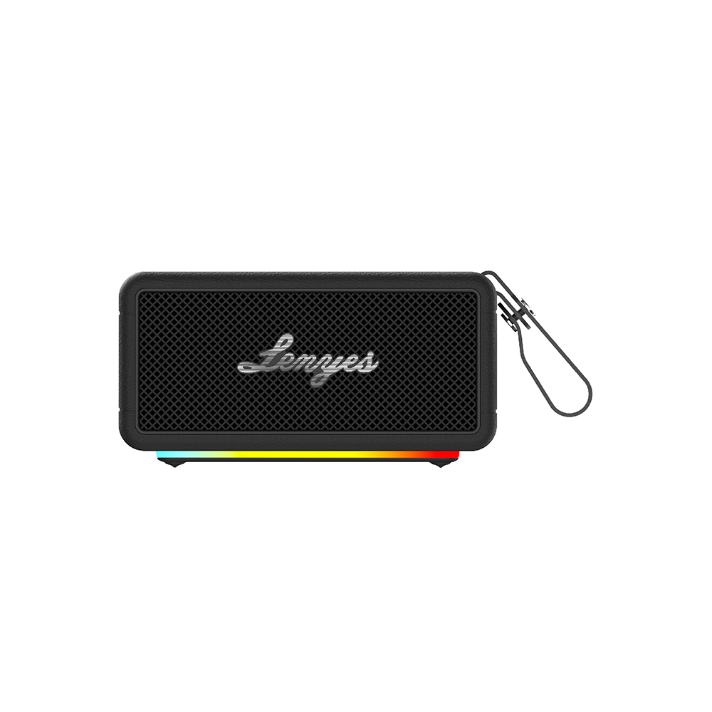 [RNZ-TA120666] Lenyes S875 Elegance Serisi RGB Işıklı Taşınabilir Su Geçirmez TWS Bluetooth Hoparlör v5.3 40W (Siyah)