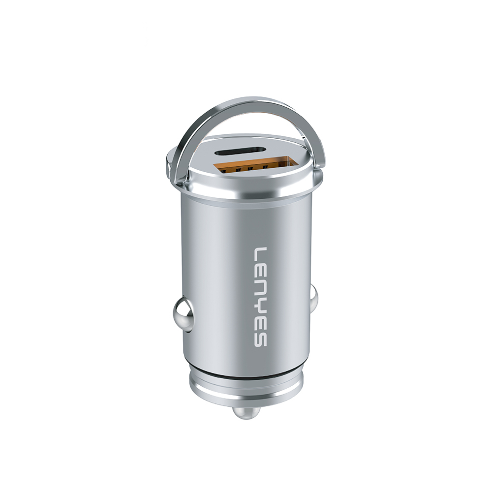 [RNZ-TA120282] Lenyes CA60 Hızlı Şarj Özellikli Dual Type-C + USB-A Portlu Mini Araç Şarj Aleti PD 45W