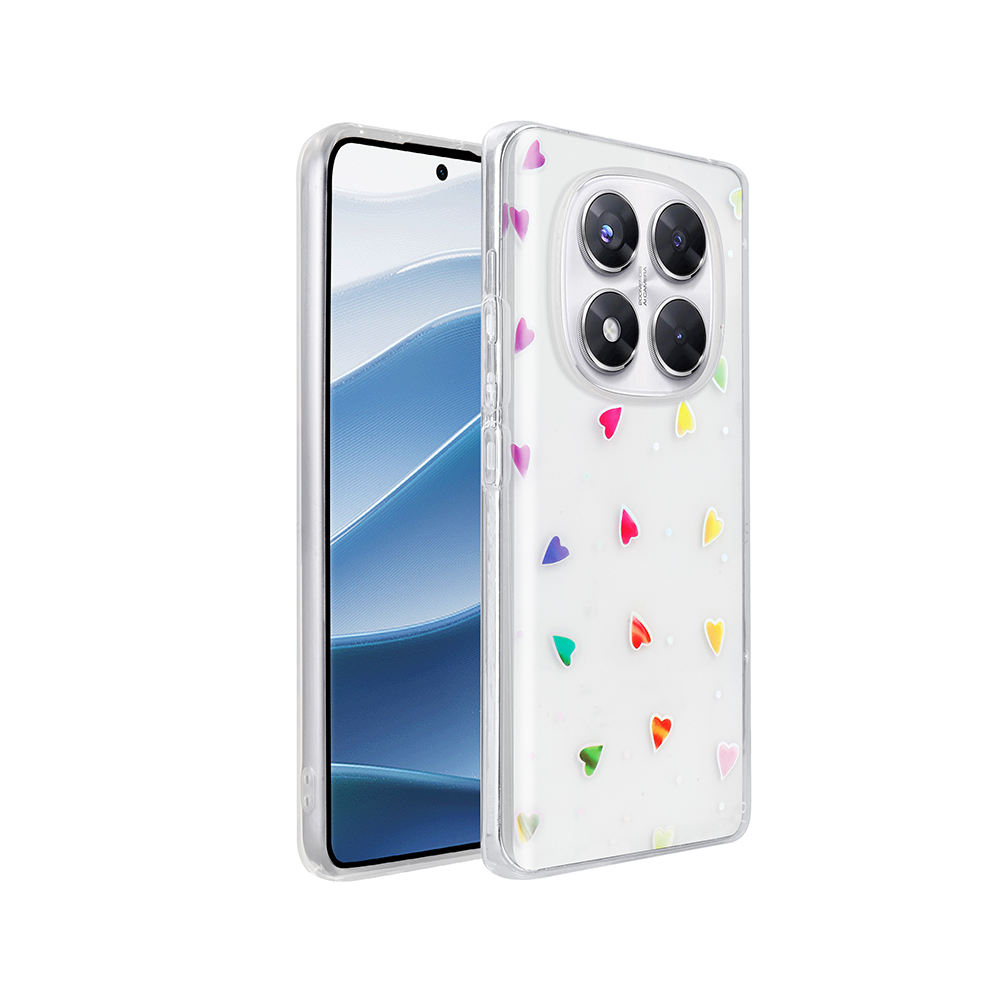 [RNZ-TA122963] Xiaomi Redmi Note 14 Pro 4G Uyumlu Kılıf Şeffaf Figürlü Zore Folk Sert Kapak (Kalp)
