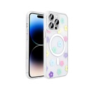 Apple iPhone 14 Pro Max Uyumlu Kılıf M-Safe Şarj Özellikli Şeffaf Zore Folk Sert Kapak