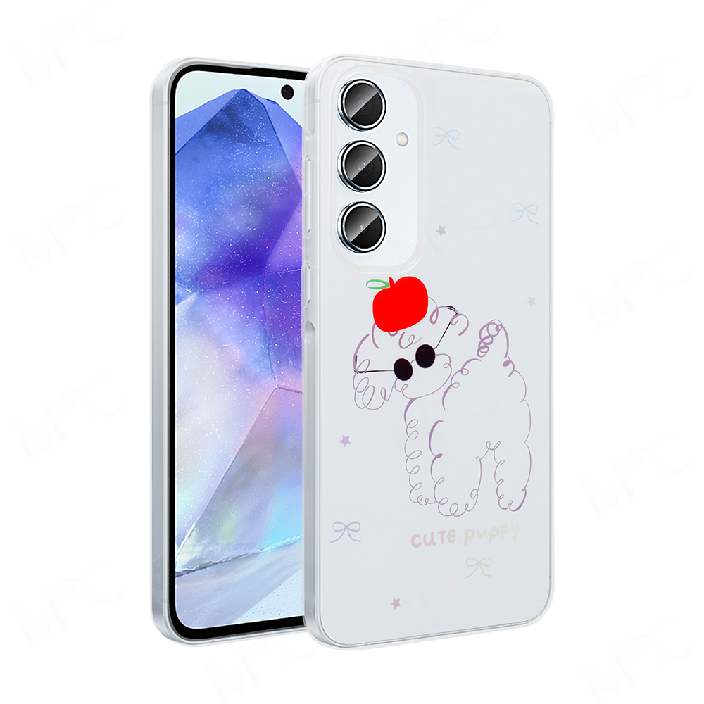 Samsung Galaxy A55 Uyumlu Kılıf Şeffaf Figürlü Zore Folk Sert Kapak