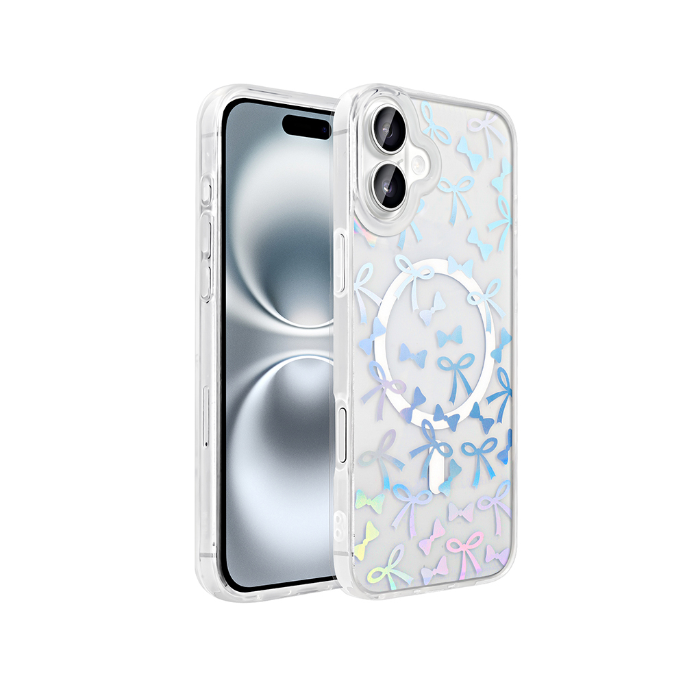 Apple iPhone 16 Plus Uyumlu Kılıf M-Safe Şarj Özellikli Şeffaf Zore Folk Sert Kapak