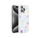 Apple iPhone 15 Pro Uyumlu Kılıf M-Safe Şarj Özellikli Şeffaf Zore Folk Sert Kapak